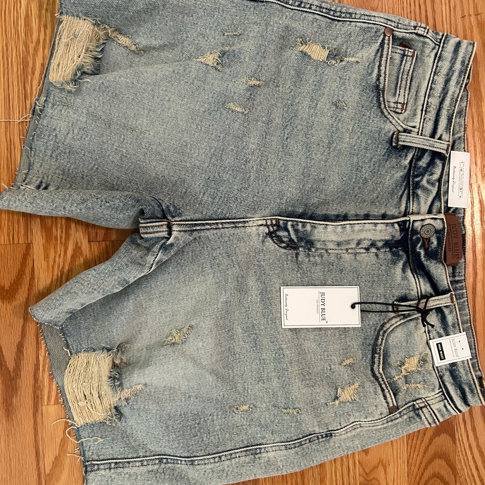 Judy Blue Light Blue Distressed Jean Shorts